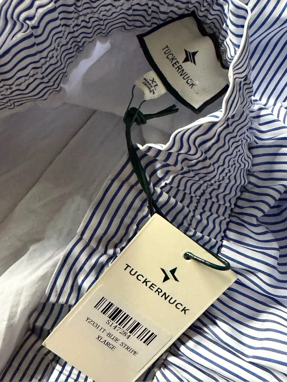 Tuckernuck blue stripe eyelet skirt XL NWT